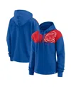 Fanatics Branded Royal Chicago Cubs Iconic Overslide Color-block Quarter-zip Hoodie In Royal