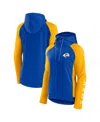 Fanatics Branded Royal/gold Los Angeles Rams End Around Lightweight Raglan Full-zip Hoodie Jacket In Royal,gold