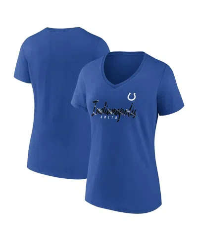 Fanatics Women's  Royal Indianapolis Colts Shine Time V-neck T-shirt