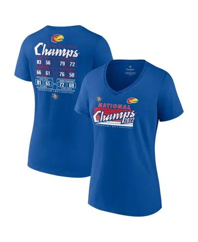 Fanatics Women's  Royal Kansas Jayhawks 2022 Ncaa Men's Basketball National Champions Poster Schedule