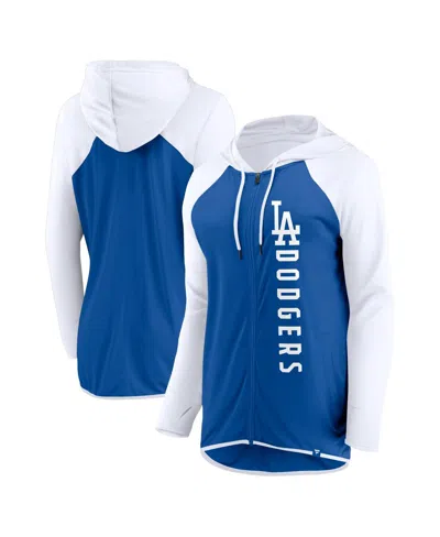 Fanatics Women's  Royal, White Los Angeles Dodgers Forever Fan Full-zip Hoodie Jacket In Royal,white