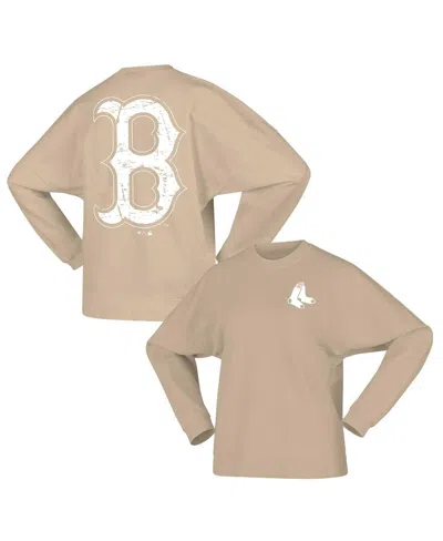 Fanatics Women's  Tan Boston Red Sox Branded Fleece Pullover Sweatshirt