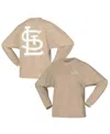 Fanatics Women's  Tan Distressed St. Louis Cardinals Branded Fleece Pullover Sweatshirt In Tan