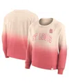 Fanatics Women's  Tan, Red Distressed St. Louis Cardinals Luxe Lounge Arch Raglan Pullover Sweatshirt In Tan,red