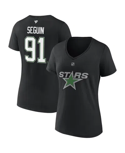 Fanatics Women's  Tyler Seguin Black Dallas Stars Special Edition 2.0 Name And Number V-neck T-shirt