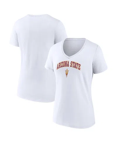 Fanatics Women's  White Arizona State Sun Devils Evergreen Campus V-neck T-shirt