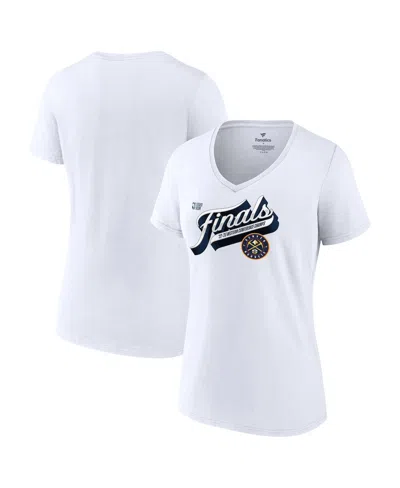 Fanatics Women's  White Denver Nuggets 2023 Western Conference Champions Locker Room Plus Size V-neck