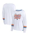 Fanatics Women's  White Florida Gators Retro Power Striped Long Sleeve T-shirt In White