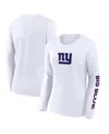 Fanatics Women's  White New York Giants Component Long Sleeve T-shirt In White