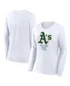 Fanatics Branded  White Oakland Athletics Lightweight Fitted Long Sleeve T-shirt In White