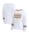 Fanatics Women's  White Tennessee Volunteers Retro Power Striped Long Sleeve T-shirt In White