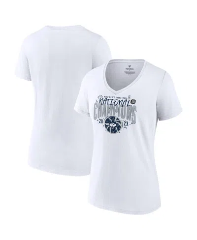 Fanatics Women's  White Uconn Huskies 2023 Ncaa Men's Basketball National Champions Confetti V-neck T