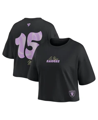 Fanatics Women's Fernando Mendoza Black Las Vegas Raiders Fashion Cropped T-shirt
