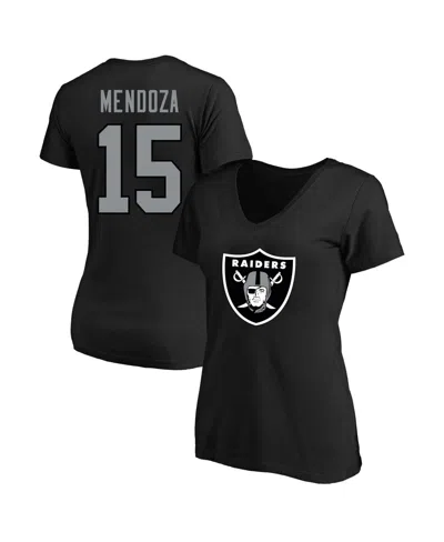 Fanatics Women's Fernando Mendoza Black Las Vegas Raiders Plus Size Name Number V-neck T-shirt