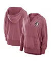 Fanatics Women's Garnet Florida State Seminoles Initiative Snow Wash French Terry V-neck Pullover Hoodie In Garnet