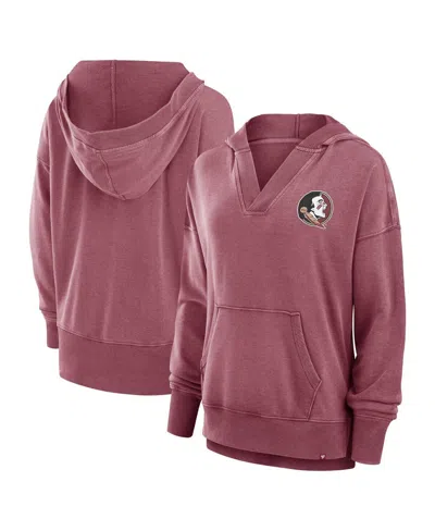 Fanatics Women's Garnet Florida State Seminoles Initiative Snow Wash French Terry V-neck Pullover Hoodie