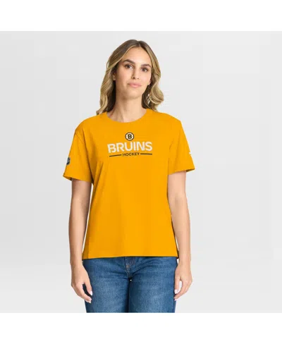 Fanatics Women's Gold Boston Bruins Authentic Pro Primary T-shirt