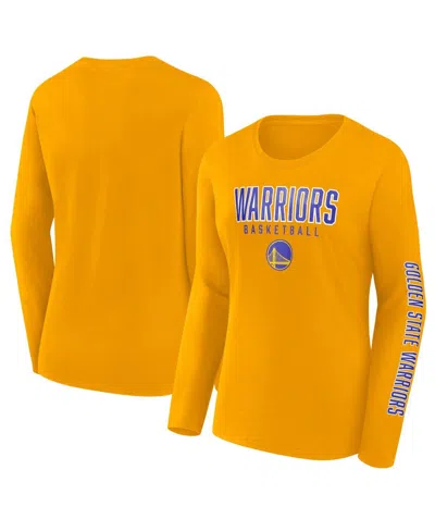 Fanatics Women's Gold Golden State Warriors Top Baller Long Sleeve T-shirt In Orange