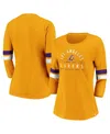 Fanatics Women's Gold Los Angeles Lakers Iconic Prolific Modern 3/4-sleeve T-shirt In Gold