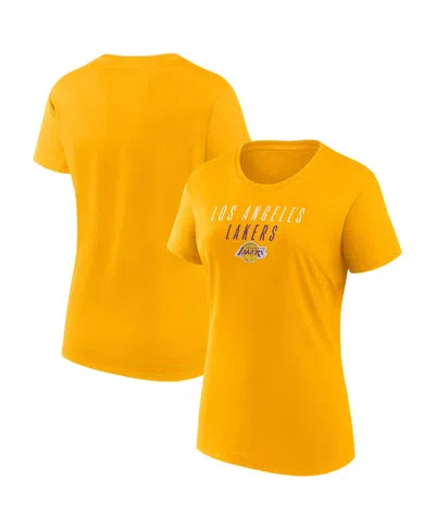 Fanatics Women's Gold Los Angeles Lakers T-shirt In Yellow