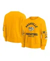 Fanatics Women's Gold Nashville Predators Go Team Pullover Sweatshirt In Gold