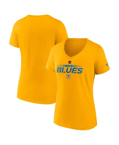 Fanatics Women's Gold St. Louis Blues Special Edition V-neck T-shirt In Yellow