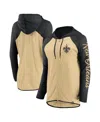Fanatics Women's Gold/black New Orleans Saints Script Full-zip Hoodie In Gold,black