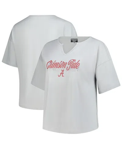 Fanatics Women's Gray Alabama Crimson Tide Plus Size Winning Gear Notch Neck T-shirt In White