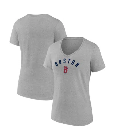 Fanatics Women's Gray Boston Red Sox V-neck T-shirt
