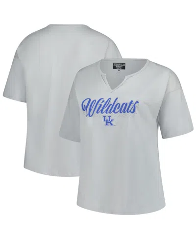 Fanatics Women's Gray Kentucky Wildcats Plus Size Winning Gear Notch Neck T-shirt In Multi