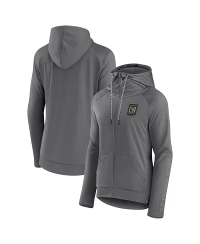 Fanatics Women's Gray Lafc Iconic Raglan Full-zip Hoodie