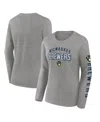 Fanatics Women's Gray Milwaukee Brewers Team Long Sleeve T-shirt