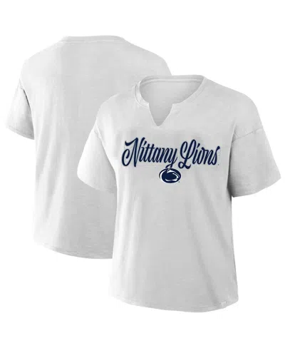 Fanatics Women's Gray Penn State Nittany Lions Plus Size Winning Gear Notch Neck T-shirt