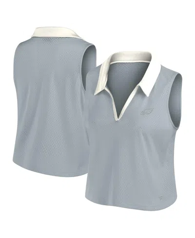 Fanatics Women's Gray Philadelphia Eagles Studio Wellness V-neck Tank Top