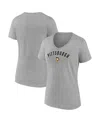 Fanatics Women's Gray Pittsburgh Penguins V-neck T-shirt In Gray