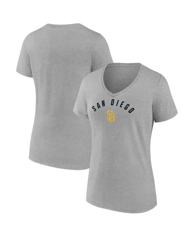 Fanatics Women's Gray San Diego Padres V-neck T-shirt