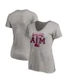 Fanatics Women's Gray Texas A&m Aggies Primary Logo V-neck T-shirt In Gray