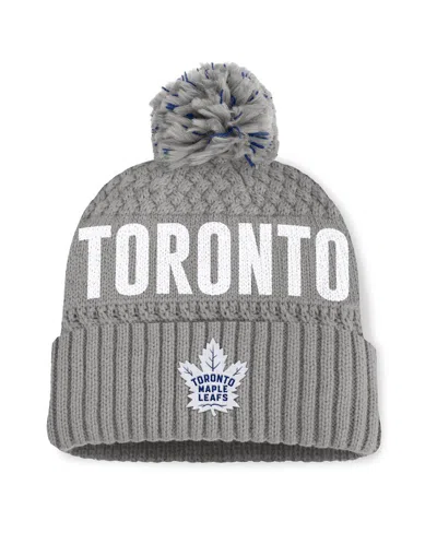 Fanatics Women's Gray Toronto Maple Leafs Heritage Tilly Cuffed Knit Hat With Pom