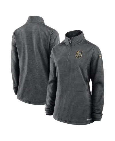 Fanatics Women's Gray Vegas Golden Knights Authentic Pro Rink Lightweight Quarter-zip Pullover Top