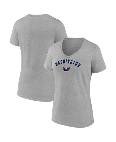 Fanatics Women's Gray Washington Capitals V-neck T-shirt