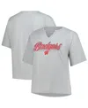 Fanatics Women's Gray Wisconsin Badgers Plus Size Winning Gear Notch Neck T-shirt In Gray