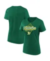 Fanatics Women's Green Athletics Cotton T-shirt In Multi