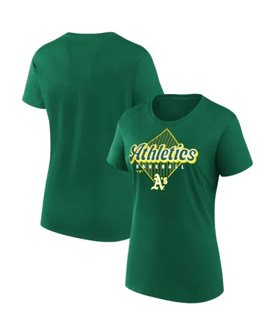 Fanatics Women's Green Athletics Cotton T-shirt In Multi