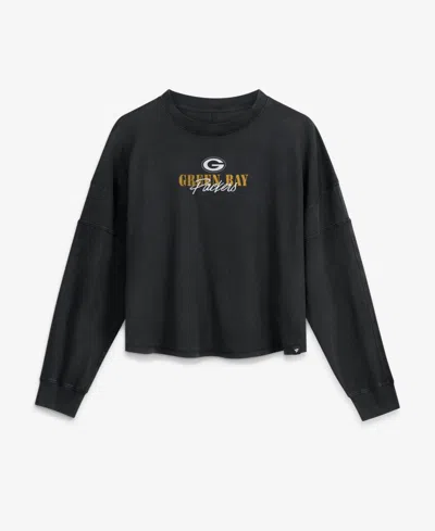 Fanatics Women's Green Bay Packers Chop Block Oversized Long-sleeve Crewneck T-shirt In Black