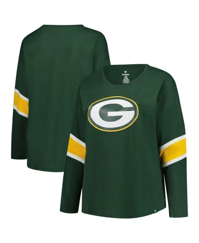 Fanatics Women's Green Bay Packers Plus Size Redzone 3/4-sleeve Scoop Neck T-shirt