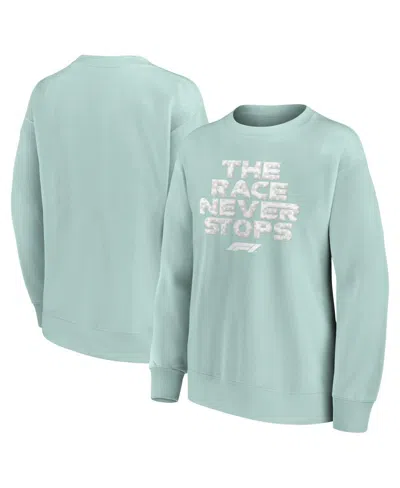 Fanatics Women's Green Formula 1 Merchandise Floral Slogan Fleece Pullover Sweatshirt