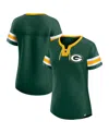 Fanatics Women's Green Green Bay Packers Bling Athena Jersey Style Lace-up T-shirt In Green