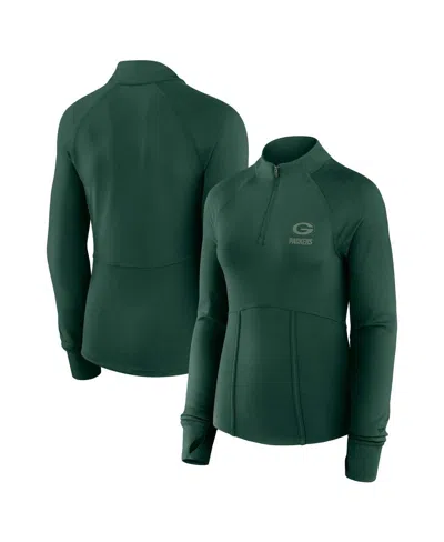 Fanatics Women's Green Green Bay Packers Elements Raglan Quarter-zip Jacket