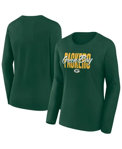 Fanatics Women's Green Green Bay Packers Long Sleeve Scoop Neck T-shirt
