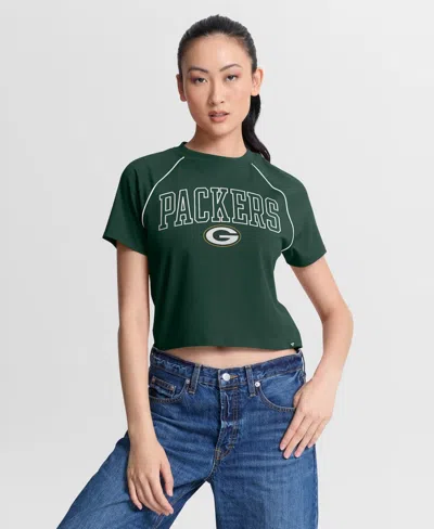 Fanatics Women's Green Green Bay Packers Offensive Scheme Raglan Tri-blend Cropped Top